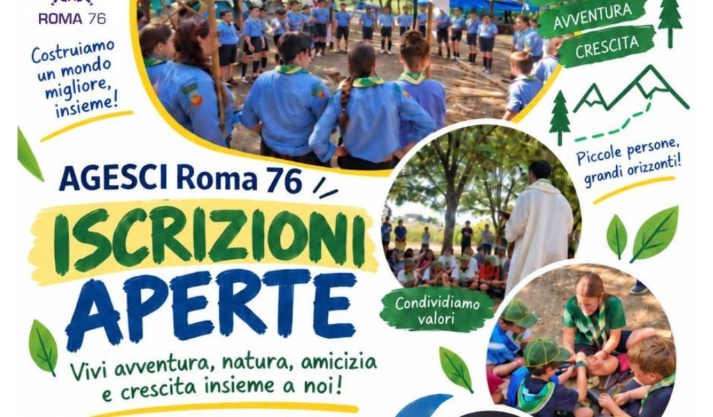 Sono aperte le iscrizioni al gruppo Scout AGESCI Roma 76
